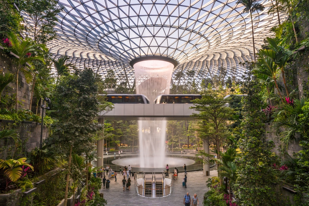 Changi Airport Jewel with indoor waterfall