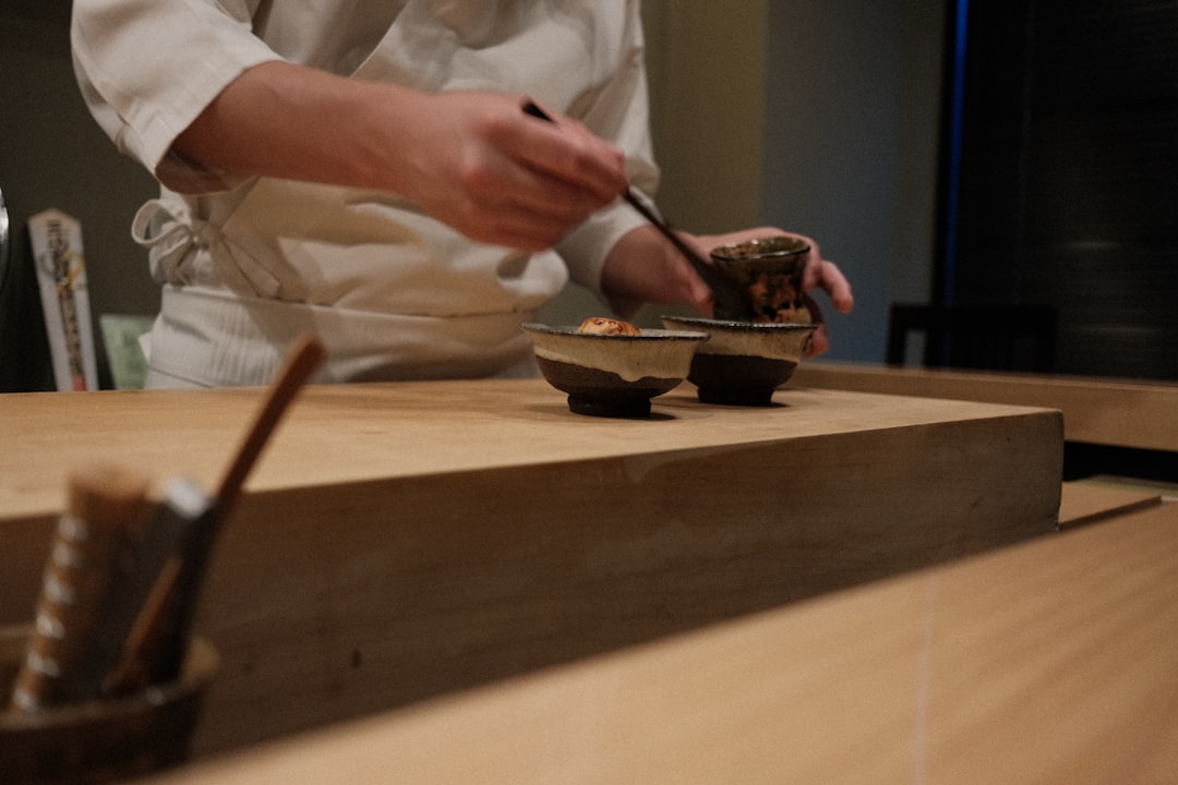 Japanese chef at fine dining restaurant