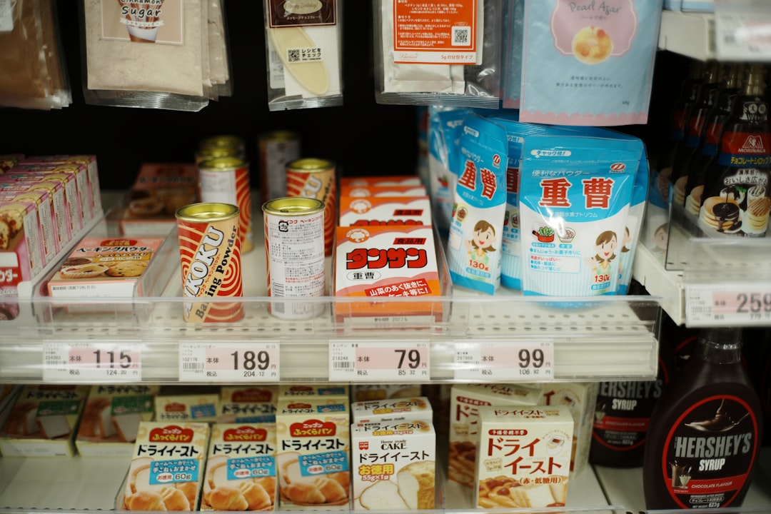 Japanese grocery store with sashimi and bread
