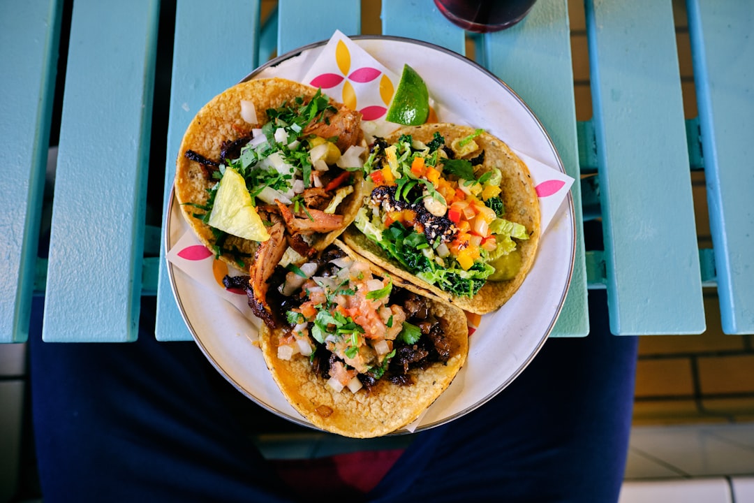 Colorful Mexican tacos and nachos