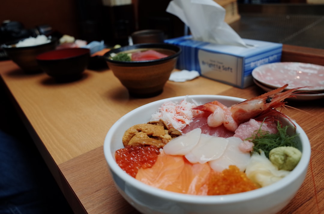 Flat lay of Monzen Gardens Japanese rice bowls